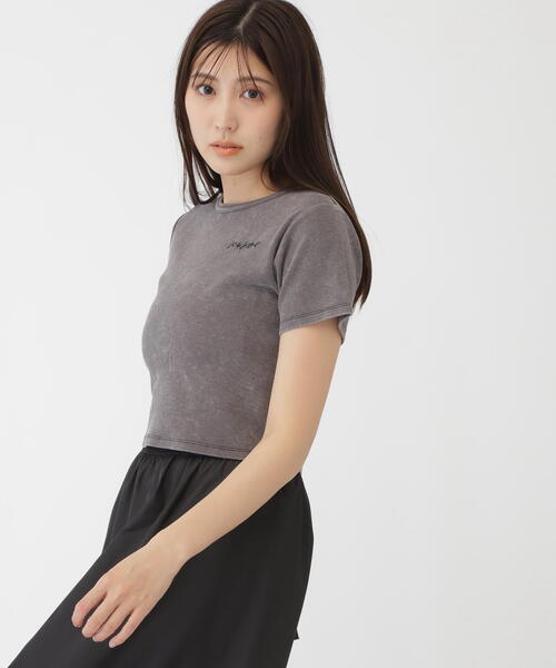 JILL by JILL STUART(ジルバイジルスチュアート)の「◇ダメージ加工コンパクトロゴTシャツ(Tシャツ/カットソー・レディース・ピンク/グレー・FREE)」の12枚目の写真