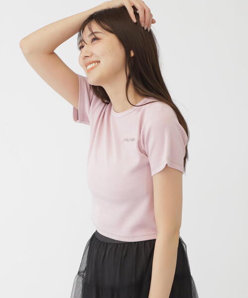 JILL by JILL STUART(ジルバイジルスチュアート)の「◇ダメージ加工コンパクトロゴTシャツ(Tシャツ/カットソー・レディース・ピンク/グレー・FREE)」の20枚目の写真