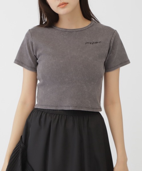 JILL by JILL STUART(ジルバイジルスチュアート)の「◇ダメージ加工コンパクトロゴTシャツ(Tシャツ/カットソー・レディース・ピンク/グレー・FREE)」の1枚目の写真