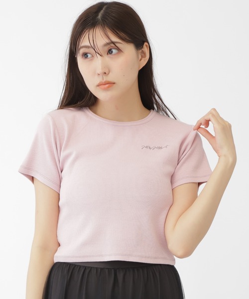 JILL by JILL STUART(ジルバイジルスチュアート)の「◇ダメージ加工コンパクトロゴTシャツ(Tシャツ/カットソー・レディース・ピンク/グレー・FREE)」の4枚目の写真