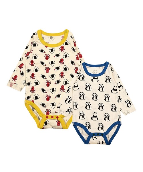 MARKEY'S(マーキーズ)の「2点セット/長袖ボディシャツ(肌着・キッズ・マルチ/ライトブルー/オフホワイト・80/70)」の1枚目の写真