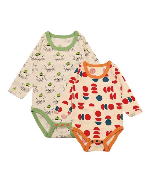 MARKEY'S(マーキーズ)の「2点セット/長袖ボディシャツ(肌着・キッズ・マルチ/ライトブルー/オフホワイト・80/70)」の3枚目の写真