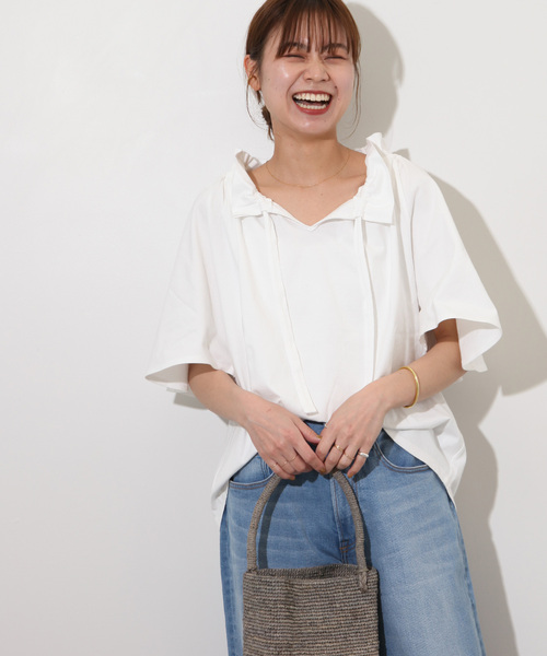 WEB限定追加3》フリルリボンTシャツ（Tシャツ/カットソー