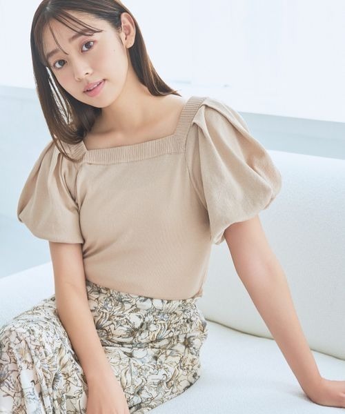 mysty woman（ミスティウーマン）の「【WEB限定】ショルダーリボンニットプルオーバー　135542（ニット/セーター・レディース・ライトベージュ/ブラック/オフホワイト・FREE）」の10枚目の写真