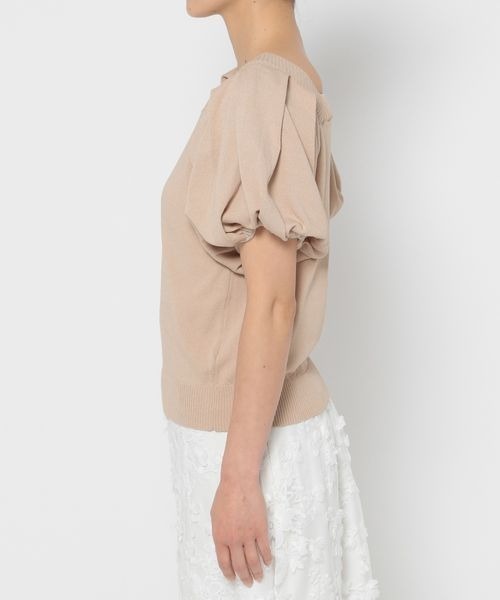 mysty woman（ミスティウーマン）の「【WEB限定】ショルダーリボンニットプルオーバー　135542（ニット/セーター・レディース・ライトベージュ/ブラック/オフホワイト・FREE）」の6枚目の写真