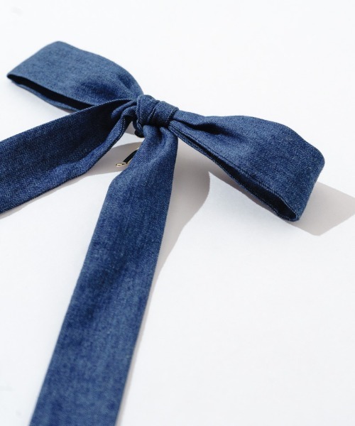 flower（フラワー）の「デニムリボンピン（ヘアピン・レディース・ネイビー/ライトブルー・FREE）」の8枚目の写真