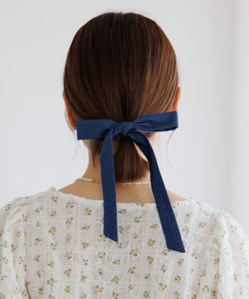 flower（フラワー）の「デニムリボンピン（ヘアピン・レディース・ネイビー/ライトブルー・FREE）」の21枚目の写真