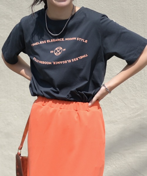 ＆HALF（アンドハーフ）の「TIMELESSロゴTシャツ（Tシャツ/カットソー・レディース・オフホワイト/スミクロ・M）」の22枚目の写真