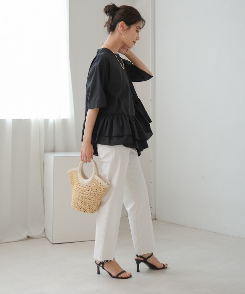 Bou Jeloud（ブージュルード）の「ペプラムフリルＴシャツブラウス（シャツ/ブラウス・レディース・ブルー/オフホワイト/ブラック/オレンジ・38）」の16枚目の写真