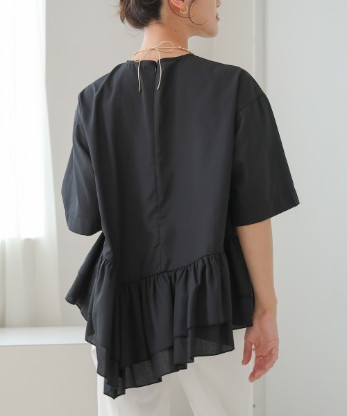 Bou Jeloud（ブージュルード）の「ペプラムフリルＴシャツブラウス（シャツ/ブラウス・レディース・ブルー/オフホワイト/ブラック/オレンジ・38）」の17枚目の写真