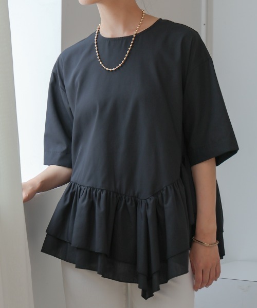 Bou Jeloud（ブージュルード）の「ペプラムフリルＴシャツブラウス（シャツ/ブラウス・レディース・ブルー/オフホワイト/ブラック/オレンジ・38）」の18枚目の写真