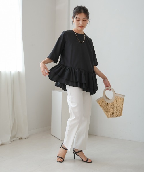 Bou Jeloud（ブージュルード）の「ペプラムフリルＴシャツブラウス（シャツ/ブラウス・レディース・ブルー/オフホワイト/ブラック/オレンジ・38）」の13枚目の写真