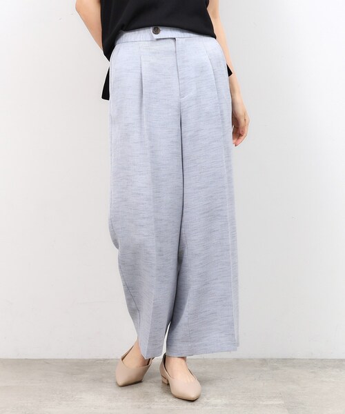 OPAQUE.CLIP（オペークドットクリップ）の「◆メランジワイドストレートパンツ【洗濯機洗い可】（その他パンツ・レディース・ブラック/ブルー系その他・42/40/38）」の2枚目の写真