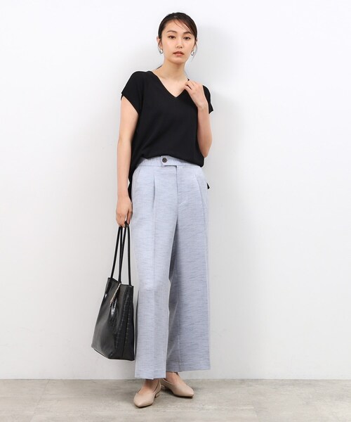 OPAQUE.CLIP（オペークドットクリップ）の「◆メランジワイドストレートパンツ【洗濯機洗い可】（その他パンツ・レディース・ブラック/ブルー系その他・42/40/38）」の13枚目の写真