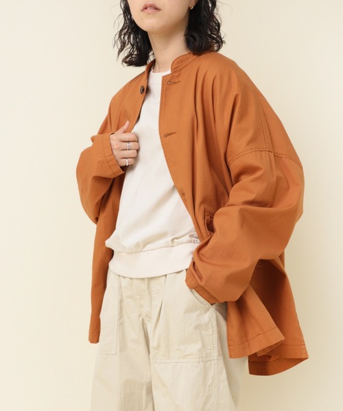 RNA-N(アールエヌエーエヌ)の「J2105 スタンドカラーロングジャケット(その他アウター・レディース・オレンジ/グリーン/ブラウン/ブラック・MEDIUM)」の4枚目の写真