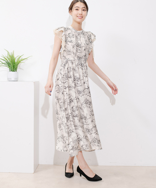 Jayro（ジャイロ）の「ラインフラワー袖フリルワンピース（ワンピース・レディース・ブラック系その他/ホワイト系その他・M）」の22枚目の写真