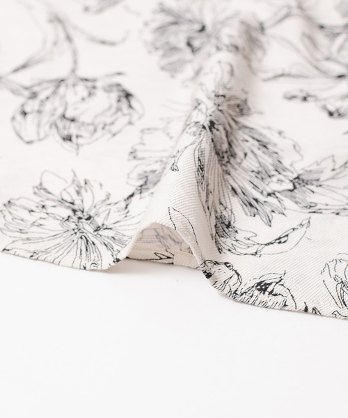 Jayro（ジャイロ）の「ラインフラワー袖フリルワンピース（ワンピース・レディース・ブラック系その他/ホワイト系その他・M）」の3枚目の写真