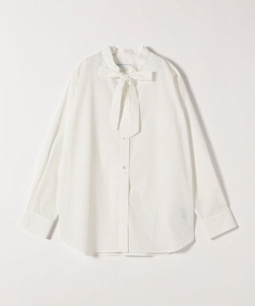 quaranciel(カランシエル)の「quaranciel:〈洗濯機可能〉REPREVE ボウタイ ブラウス シャツ(シャツ/ブラウス・レディース・ネイビー/ホワイト・36/38)」の19枚目の写真