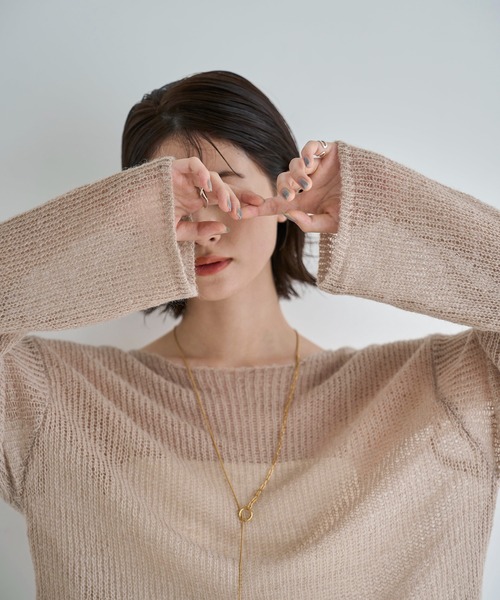 meilmada(メイルマダ)の「ソフトシアールーズニット(ニット/セーター・レディース・ベージュ/イエロー/チャコールグレー/モカ/ライトグリーン・FREE)」の2枚目の写真