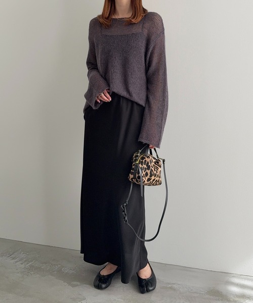 meilmada(メイルマダ)の「ソフトシアールーズニット(ニット/セーター・レディース・ベージュ/イエロー/チャコールグレー/モカ/ライトグリーン・FREE)」の11枚目の写真