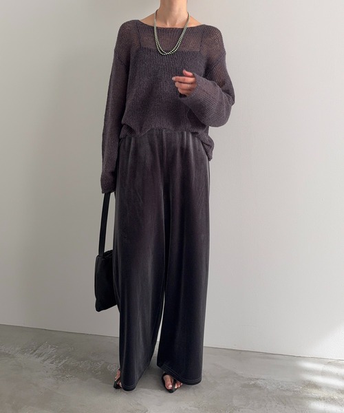 meilmada(メイルマダ)の「ソフトシアールーズニット(ニット/セーター・レディース・ベージュ/イエロー/チャコールグレー/モカ/ライトグリーン・FREE)」の8枚目の写真