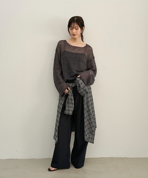 meilmada(メイルマダ)の「《新色追加》ソフトシアールーズニット(ニット/セーター・レディース・ベージュ/イエロー/チャコールグレー/モカ/ライトグリーン/ブラウン/レッド・FREE)」の13枚目の写真