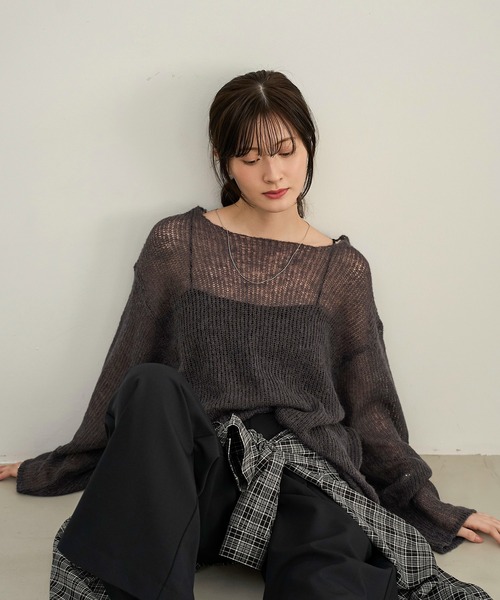 meilmada(メイルマダ)の「《新色追加》ソフトシアールーズニット(ニット/セーター・レディース・ベージュ/イエロー/チャコールグレー/モカ/ライトグリーン/ブラウン/レッド・FREE)」の17枚目の写真