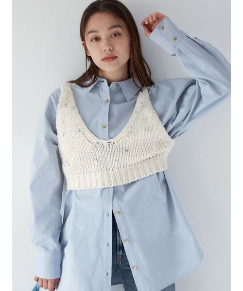 Ungrid(アングリッド)の「ビッグシルエットシャツ(シャツ/ブラウス・レディース・その他1/オフホワイト/ブルー・FREE)」の12枚目の写真