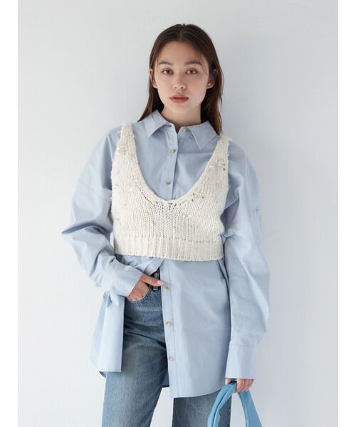 Ungrid(アングリッド)の「ビッグシルエットシャツ(シャツ/ブラウス・レディース・その他1/オフホワイト/ブルー・FREE)」の14枚目の写真