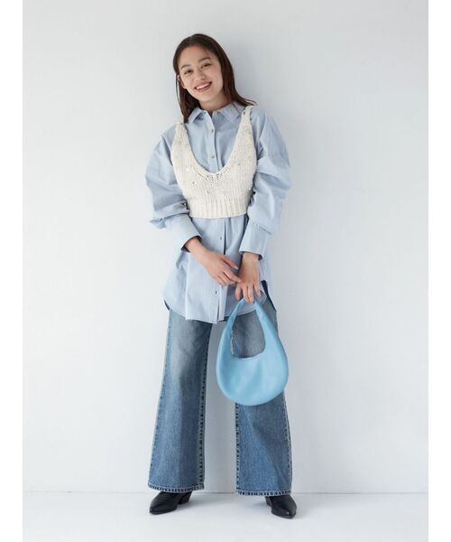 Ungrid(アングリッド)の「ビッグシルエットシャツ(シャツ/ブラウス・レディース・その他1/オフホワイト/ブルー・FREE)」の15枚目の写真