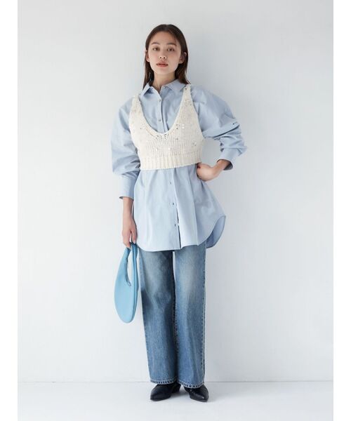 Ungrid(アングリッド)の「ビッグシルエットシャツ(シャツ/ブラウス・レディース・その他1/オフホワイト/ブルー・FREE)」の16枚目の写真