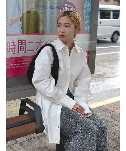 Ungrid(アングリッド)の「ビッグシルエットシャツ(シャツ/ブラウス・レディース・その他1/オフホワイト/ブルー・FREE)」の19枚目の写真