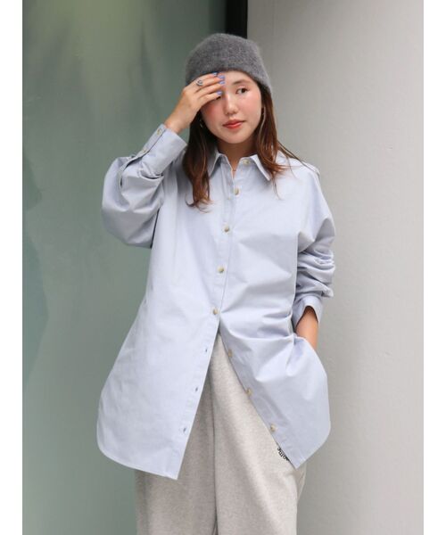 Ungrid(アングリッド)の「ビッグシルエットシャツ(シャツ/ブラウス・レディース・その他1/オフホワイト/ブルー・FREE)」の22枚目の写真