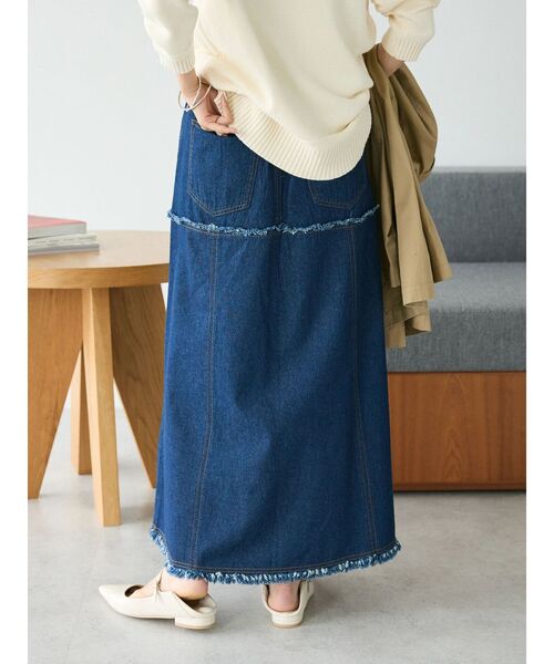 CRAFT STANDARD BOUTIQUE(クラフトスタンダードブティック)の「デニム切替スカート(デニムスカート・レディース・インディゴブルー/ナチュラル/ブラック・L/M)」の13枚目の写真