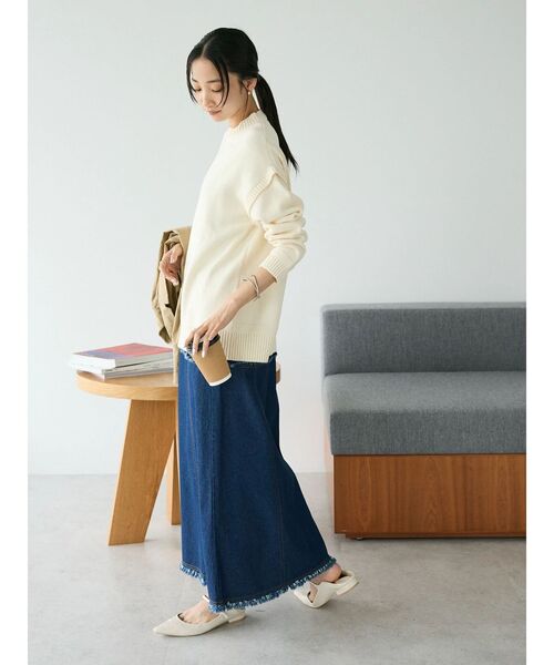 CRAFT STANDARD BOUTIQUE(クラフトスタンダードブティック)の「デニム切替スカート(デニムスカート・レディース・インディゴブルー/ナチュラル/ブラック・L/M)」の11枚目の写真