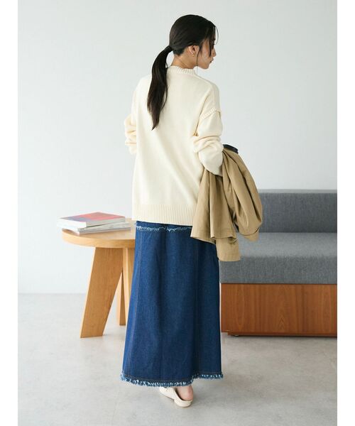 CRAFT STANDARD BOUTIQUE(クラフトスタンダードブティック)の「デニム切替スカート(デニムスカート・レディース・インディゴブルー/ナチュラル/ブラック・L/M)」の10枚目の写真