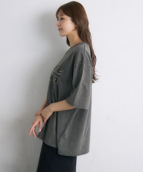 RETRO GIRL(レトロガール)の「ピグメントBIGTEE(Tシャツ/カットソー・レディース・チャコールグレー/ブルー・FREE)」の12枚目の写真
