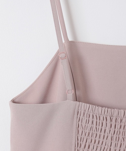 Honeys（ハニーズ）の「チュール使いキャミワンピ（ワンピース・レディース・チャコール/アイボリー/ブラック/ピンクベージュ・S/M/L/LL）」の9枚目の写真