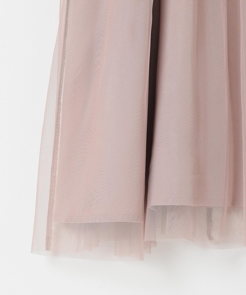 Honeys（ハニーズ）の「チュール使いキャミワンピ（ワンピース・レディース・チャコール/アイボリー/ブラック/ピンクベージュ・S/M/L/LL）」の10枚目の写真