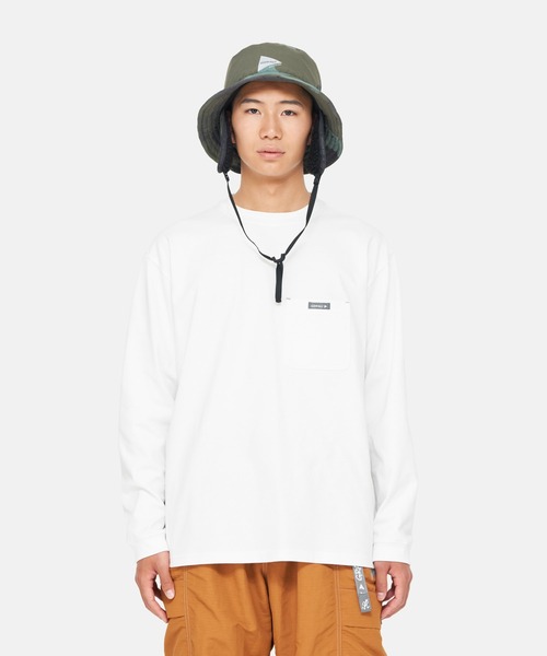 and wander(アンドワンダー)の「【Gramicci×and wander】BACKPRINT L/S TEE | バックプリントL/S Tシャツ(Tシャツ/カットソー・メンズ・ホワイト/オレンジ/ブラック・S/M/L/XL)」の17枚目の写真