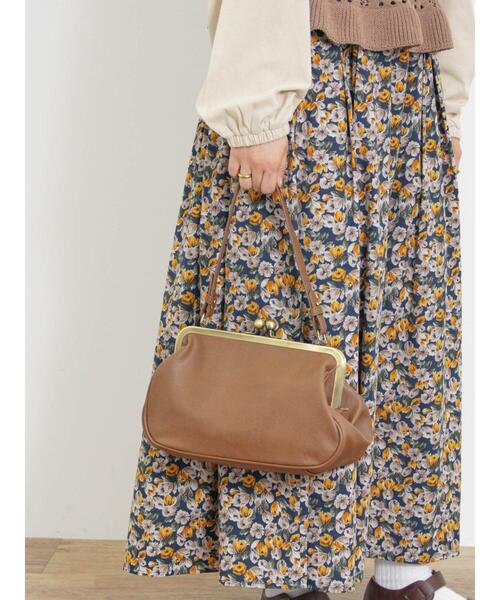 Samansa Mos2(サマンサ モスモス)の「【2WAY】ガマグチショルダーハンドバッグ(ハンドバッグ・レディース・ブラウン/ブラック・F)」の2枚目の写真