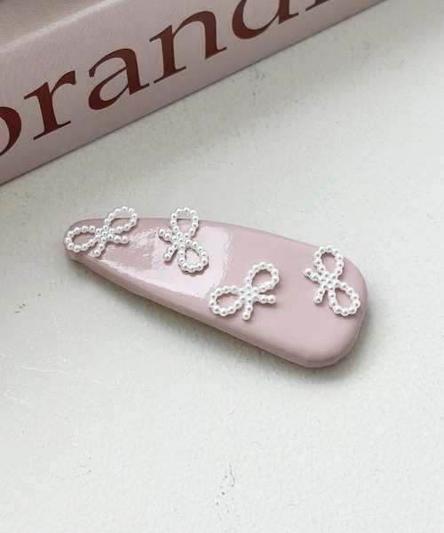 apres jour（アプレジュール）の「【apres jour×ARIAZ】ミニパールリボンヘアピン（ヘアピン・レディース・シルバー/ピンクベージュ/ブラック・FREE）」の2枚目の写真