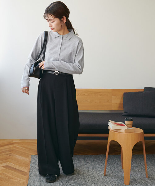 DISCOAT（ディスコート）の「【新色追加!!】モチモチ衿付きカーディガン《WEB限定カラーあり》（カーディガン/ボレロ・レディース・レッド/ピンク/ベージュ/ブラック/アイボリー/チャコールグレー/ホワイト/ライトグレー/ネイビー/グリーン系その他/モカ/ピンク系その他・FREE）」の18枚目の写真