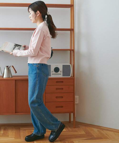 DISCOAT（ディスコート）の「【新色追加!!】モチモチ衿付きカーディガン《WEB限定カラーあり》（カーディガン/ボレロ・レディース・レッド/ピンク/ベージュ/ブラック/アイボリー/チャコールグレー/ホワイト/ライトグレー/ネイビー/グリーン系その他/モカ/ピンク系その他・FREE）」の14枚目の写真