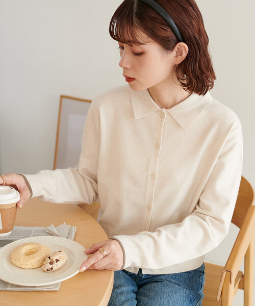 DISCOAT(ディスコート)の「【WEB限定】モチモチ衿付きカーディガン(カーディガン/ボレロ・レディース・レッド/ピンク/ベージュ/ブラック/アイボリー/チャコールグレー/ホワイト/ライトグレー/ネイビー/グリーン系その他/モカ/ピンク系その他・FREE)」の16枚目の写真