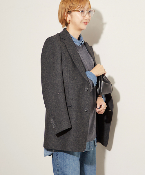 plage（プラージュ）の「Big Tailored ジャケット（その他アウター・レディース・チャコールグレー/ブラック系その他/ベージュ・38/36）」の16枚目の写真