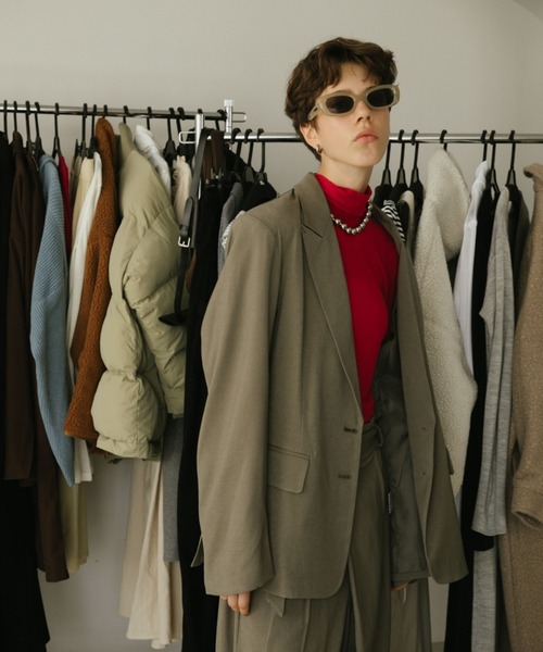 HANNE（アン）の「ピークドラペルジャケット（テーラードジャケット・レディース・ブラック/ベージュ・FREE）」の16枚目の写真