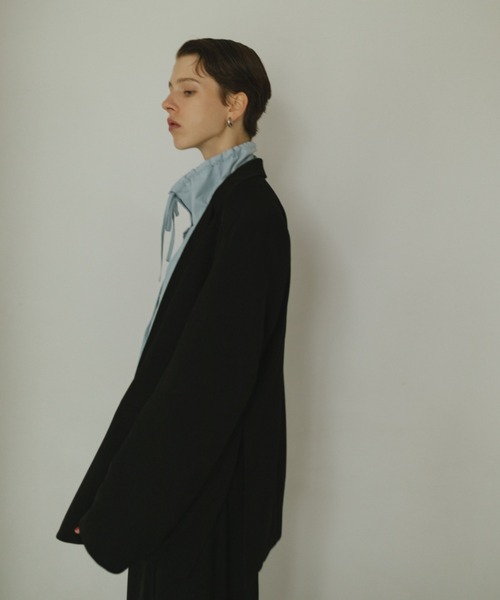 HANNE（アン）の「ピークドラペルジャケット（テーラードジャケット・レディース・ブラック/ベージュ・FREE）」の6枚目の写真