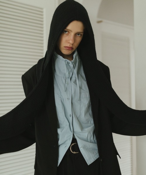 HANNE（アン）の「ピークドラペルジャケット（テーラードジャケット・レディース・ブラック/ベージュ・FREE）」の11枚目の写真