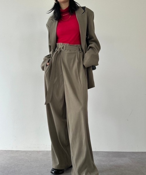 HANNE（アン）の「ピークドラペルジャケット（テーラードジャケット・レディース・ブラック/ベージュ・FREE）」の20枚目の写真